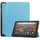 For Amazon Kindle Fire HD 10 (2021) Custer Texture Horizontal Flip Leather Case with Three-folding Holder & Sleep / Wake-up Function(Sky Blue) - 1