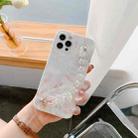 For iPhone 11 Agate Marble Pattern Protective Case With Bracelet (White) - 1