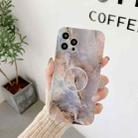 For iPhone 11 Agate Marble Pattern Protective Case With Holder (Blue) - 1