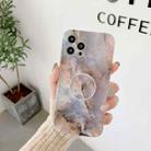 For iPhone 11 Pro Agate Marble Pattern Protective Case With Holder (Blue) - 1