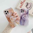 For iPhone 12 Pro Agate Marble Pattern Protective Case With Holder(Purple) - 4