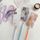 For iPhone 12 Pro Agate Marble Pattern Protective Case With Lanyard(Orange) - 2