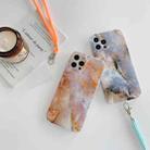 For iPhone 12 Pro Agate Marble Pattern Protective Case With Lanyard(Orange) - 3