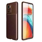 For Xiaomi Redmi Note 10 Pro 5G Carbon Fiber Texture Shockproof TPU Case(Brown) - 1