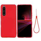 For Sony Xperia 1 III Pure Color Liquid Silicone Shockproof Full Coverage Case(Red) - 1