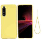 For Sony Xperia 1 III Pure Color Liquid Silicone Shockproof Full Coverage Case(Yellow) - 1
