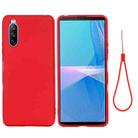 For Sony Xperia 10 III Pure Color Liquid Silicone Shockproof Full Coverage Case(Red) - 1