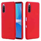 For Sony Xperia 10 III Pure Color Liquid Silicone Shockproof Full Coverage Case(Red) - 3