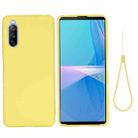 For Sony Xperia 10 III Pure Color Liquid Silicone Shockproof Full Coverage Case(Yellow) - 1