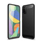 For Samsung Galaxy F52 5G Brushed Texture Carbon Fiber TPU Case(Black) - 1