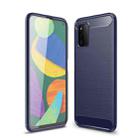 For Samsung Galaxy F52 5G Brushed Texture Carbon Fiber TPU Case(Blue) - 1