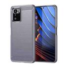 For Xiaomi Redmi Note 10 Pro 5G Brushed Texture Carbon Fiber TPU Case (Grey) - 1