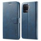 For OPPO F19 Pro/A94 4G/Reno 5F LC.IMEEKE Calf Texture Horizontal Flip Leather Case, with Holder & Card Slots & Wallet(Blue) - 1