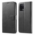 For OPPO F19 Pro/A94 4G/Reno 5F LC.IMEEKE Calf Texture Horizontal Flip Leather Case, with Holder & Card Slots & Wallet(Black) - 1