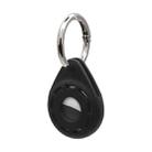 Silica Gel Anti-scratch Shockproof Protective Cover Soft Case with Keychain Ring Loop For AirTag(Black) - 1