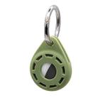 Silica Gel Anti-scratch Shockproof Protective Cover Soft Case with Keychain Ring Loop For AirTag(Olive Green) - 1