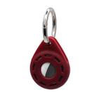 Silica Gel Anti-scratch Shockproof Protective Cover Soft Case with Keychain Ring Loop For AirTag(Wine Red) - 1