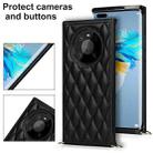 For Huawei Mate 40 Pro Elegant Rhombic Pattern Microfiber Leather +TPU Shockproof Case with Crossbody Strap Chain(Black) - 4