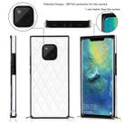 For Huawei Mate 20 Pro Elegant Rhombic Pattern Microfiber Leather +TPU Shockproof Case with Crossbody Strap Chain(White) - 3