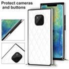 For Huawei Mate 20 Pro Elegant Rhombic Pattern Microfiber Leather +TPU Shockproof Case with Crossbody Strap Chain(White) - 4