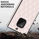 For Huawei Mate 20 Pro Elegant Rhombic Pattern Microfiber Leather +TPU Shockproof Case with Crossbody Strap Chain(Pink) - 6