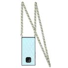 For Huawei Mate 20 Pro Elegant Rhombic Pattern Microfiber Leather +TPU Shockproof Case with Crossbody Strap Chain(Blue) - 2