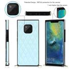 For Huawei Mate 20 Pro Elegant Rhombic Pattern Microfiber Leather +TPU Shockproof Case with Crossbody Strap Chain(Blue) - 3