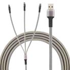 1.2m USB to 8 Pin + USB-C / Type-C + Micro USB 3 in 1 Nylon Braided Charging Cable(Grey) - 1