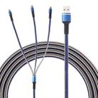 1.2m USB to 8 Pin + USB-C / Type-C + Micro USB 3 in 1 Nylon Braided Charging Cable(Blue) - 1