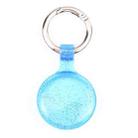 Anti-scratch Clear TPU Shockproof Protective Cover Case with Keychain Hook Loop For AirTag( Glitter Powder Blue) - 1