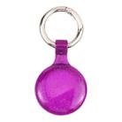 Anti-scratch Clear TPU Shockproof Protective Cover Case with Keychain Hook Loop For AirTag( Glitter Powder Purple) - 1