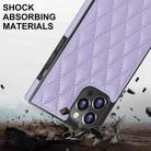For iPhone 12 / 12 Pro Elegant Rhombic Pattern Microfiber Leather +TPU Shockproof Case with Crossbody Strap Chain(Purple) - 7