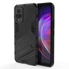 For vivo V21 Punk Armor 2 in 1 PC + TPU Shockproof Case with Invisible Holder(Black) - 1