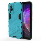 For vivo V21 Punk Armor 2 in 1 PC + TPU Shockproof Case with Invisible Holder(Blue) - 1