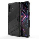 For Xiaomi Redmi K40 Gaming Punk Armor 2 in 1 PC + TPU Shockproof Case with Invisible Holder(Black) - 1