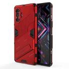 For Xiaomi Redmi K40 Gaming Punk Armor 2 in 1 PC + TPU Shockproof Case with Invisible Holder(Red) - 1