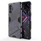 For Xiaomi Redmi K40 Gaming Punk Armor 2 in 1 PC + TPU Shockproof Case with Invisible Holder(Grey) - 1