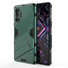 For Xiaomi Redmi K40 Gaming Punk Armor 2 in 1 PC + TPU Shockproof Case with Invisible Holder(Green) - 1