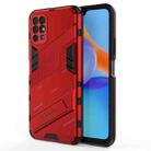 For Honor Play 5T Punk Armor 2 in 1 PC + TPU Shockproof Case with Invisible Holder(Red) - 1