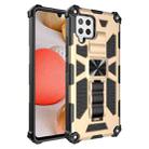 For Samsung Galaxy A22 4G Shockproof TPU + PC Magnetic Protective Case with Holder(Gold) - 1