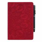 For iPad Pro 9.7 inch Calf Pattern Double Folding Design Embossed Leather Case with Holder & Card Slots & Pen Slot & Elastic Band(Red) - 2