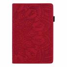 For iPad Pro 9.7 inch Calf Pattern Double Folding Design Embossed Leather Case with Holder & Card Slots & Pen Slot & Elastic Band(Red) - 3