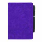 For iPad Pro 9.7 inch Calf Pattern Double Folding Design Embossed Leather Case with Holder & Card Slots & Pen Slot & Elastic Band(Purple) - 2