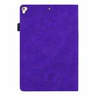 For iPad Pro 9.7 inch Calf Pattern Double Folding Design Embossed Leather Case with Holder & Card Slots & Pen Slot & Elastic Band(Purple) - 3