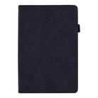 For iPad 4 & 3 & 2 Calf Pattern Double Folding Design Embossed Leather Case with Holder & Card Slots & Pen Slot & Elastic Band(Black) - 1