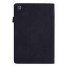 For iPad 4 & 3 & 2 Calf Pattern Double Folding Design Embossed Leather Case with Holder & Card Slots & Pen Slot & Elastic Band(Black) - 2