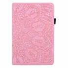 For iPad 4 & 3 & 2 Calf Pattern Double Folding Design Embossed Leather Case with Holder & Card Slots & Pen Slot & Elastic Band(Pink) - 2
