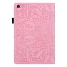 For iPad 4 & 3 & 2 Calf Pattern Double Folding Design Embossed Leather Case with Holder & Card Slots & Pen Slot & Elastic Band(Pink) - 3