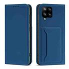 For Samsung Galaxy A22 4G Strong Magnetism Liquid Feel Horizontal Flip Leather Case with Holder & Card Slots & Wallet(Blue) - 1