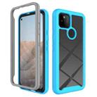 For Google Pixel 5A 5G Starry Sky Solid Color Series Shockproof PC + TPU Case(Sky Blue) - 1